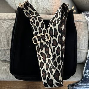 Black and Leopard Crossbody